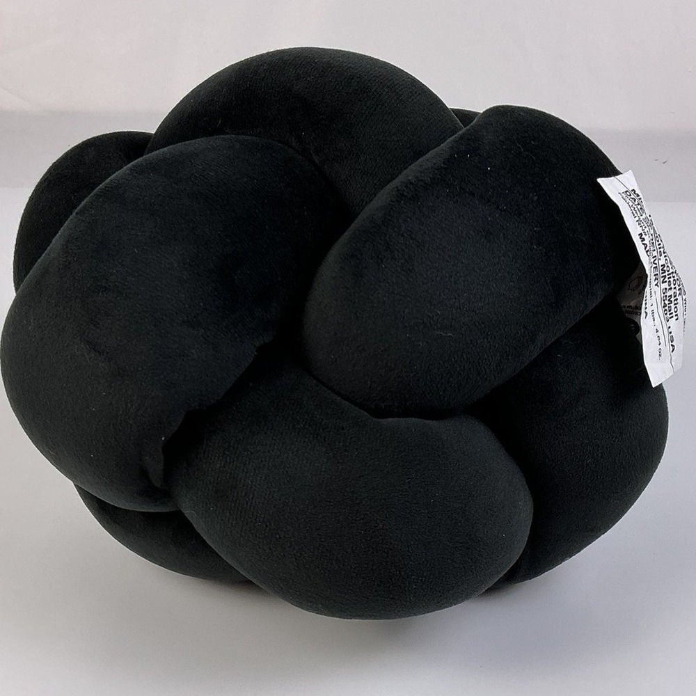 Target Knot Ball Throw Pillow Black Plush‎ Decorative Accent 10" NWT